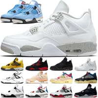 Jumpman 4s Basketball Shoes 4 Men Women Black Cat Red Thunder Lightning University Blue White Oreo Bred Pure Money What The Mens Trainers Sports Sneakers Size 5.5-13