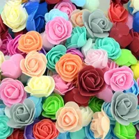 Dekoratif Çiçekler Çelenk 50 adet / grup Yapay Mini Pe Köpük Gül Çiçek Kafa El Yapımı DIY Düğün Ev Dekorasyon Scrapbooking Sahte Öpücük