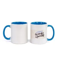 Blank sublimering Keramikmugg Färghandtag Färg Inside Blank Cup med sublimering Bläck DIY Överför värmepress Skriv ut