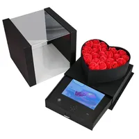 Regalo Wrap Heart Flower Boxes Transparent Pantalla de video Caja de video con pantalla LCD Memoria de 7 pulgadas Regalos