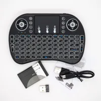 Tastiera retroilluminata wireless Mini 2.4 GHz portatile portatile con tastiere per retroilluminazione touchpad per PC / Android TV Box 1pcs / lot
