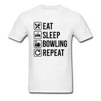 T-shirts hommes Camiseta Con Texto en Negro Para Hombres, Camisa Citas de Comer y Dormir, Bowlinger, Repetidor, El Mejor Regalo, Juvenil,