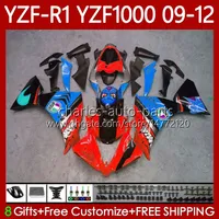 OEM moto corpo para yamaha yzf-r1 yzf1000 yzf 1000 cc r 1 2009-2012 bodywork 92No.132 1000cc yzf r1 yzfr1 09 10 11 12 yzf-1000 2009 2010 2012 2012 feiras kit shark vermelho blk