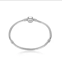 1pcs Drop Silver Plated Bracelets Women Snake Chain Charm Beads for pandora Beads Bangle Bracelet Children Gift Hand catenary