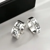 Women Men Ghost Skull Ring Letter Rings Gift for Love Couple Fashion Jewelry Accessories US Size 5-11