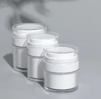 15 30g Wit Eenvoudige Airless Cosmetische Fles 50G Acryl Vacuüm Cream Jar Cosmetics Pump Lotion Container SN4311