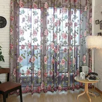Perde Drapes Zarif Oturma Odası Perdeleri Çiçek Tül Vual Pencere Örtü Paneli Sırf Eşarp Valances Kız Yatak Odası