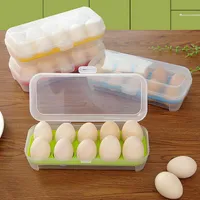 زجاجات التخزين الجرار dd ddidge 1 قطعة 10 شبكات البلاستيك البيض حاويات الطازجة الثلاجة حالة المطبخ الغذاء هش مربع
