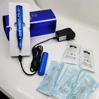 Tätowierungsköpfe Kits Drahtlose Maschine Dermographische Mikropigmentierung Dauerhafter Make-up Augenbrauenstift mit Bajonettnadel