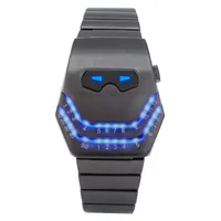 Saatı 2021 Moda Yaratıcı Yılan Başkanı İzle Erkekler LED Dijital Saatler Siyah Paslanmaz Çelik Elektronik Spor