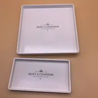 Weißer nordischer Stil Kunststoff Frühstücksbehälter Futterfrucht Dessert Platte Aufbewahrung Küchenserver Cocktail-Snack Tablett