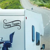 Happy Camper Decals Trail Trailer Decor, Camping Vinyl Muurschildering Kunst Sticker voor RV Camper Decoratie
