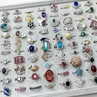 Vintage Gemstone Kobiety Pierścionki Lekkie Luksusowe Kryształ Cyrkon Kamienny Pierścień Kolorowe Cyrkonowe Palcowe Przemysł ciężkich Micro Pave S925 Silver Jewelry