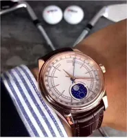 Luxe horloge 2021 18K Goud Wit Dial Bezel 39mm Maan Fase Model Herenhorloges M50525-0002 Automatische Mode Heren Horloge