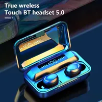 2022 Nya F9-6 Mini Trådlösa hörlurar med laddare LED TWS Sova hörlurar
