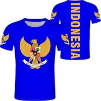 T-shirts masculins 2021 T-shirt d'été Indonésie Nom personnalisé ID N National Flag Republic of Print Clothing