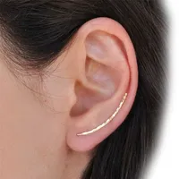 925 Silver Piercing Earrings Jewelry Ear Cuff Charm Handmade Hammered Gold Filled Brincos For Women Oorbellen 220121
