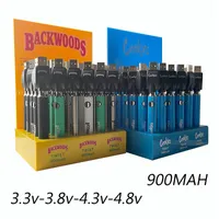 Biscotti Backwoods Batteria Preriscaldare Preriscaldamento 900mAh Tensione variabile Bottom regolabile VV batterie 30pcs A Display Boxs Disponibile