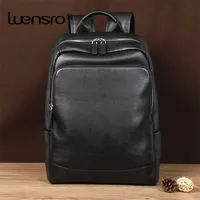 Cowskin 100% Genuine Leather Natural Men's Backpack Fashion Large Capacity Shoolbag For Boy Laptop Bag 202211