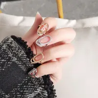 2021 Nieuwe Zirkoon Fashion Fingernail Ring Dames Trend Nail Set Creatieve Pinky Ring Dames
