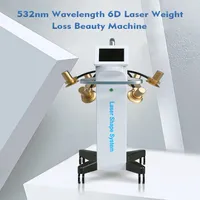 전문 비 침습적 6D Lipo 레이저 바디 모양 시스템 532nm 파장 슬림 녹색 레이저 셀룰 라이트 감소 지방 연소 LED 지방 분해 기계