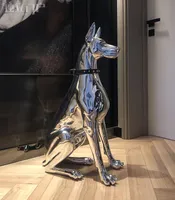 Decorazioni Home Decor Sculpture Doberman Dog Dog Dimensioni Art Animale Statue Animale Statue Statua della Statua della Statua della Statua della Resina OrnamentGift Holida