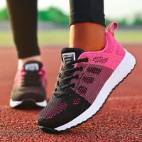 حجم 35 للحجم 42 المرأة عارضة الأحذية السيدات الرياضة تنفس المشي أحذية رياضية اللياقة البدنية الشقق