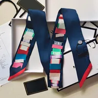 Роскошный бренд Женский шарф дизайнер мода оголовье высокого качества алфавитные шелковые шарфы размером 5 * 120см оптом