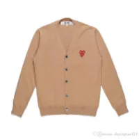 Best Quality Com Des Garcons Heart HOLIDAY Heart PLAY C218-3 -V neck Wool Button Cardigan Sweater