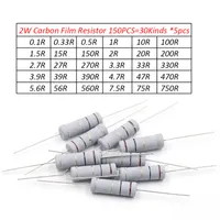 Nuovo kit di resistori in carbonio 2W 5% 0.1R -750R Ohm 30Kinds * 5pcs = 150pcs / set
