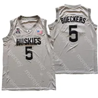 2021 New NCAA College Baseketball Connecticut UConn Huskies Jersey Grey 5 Paige Bueckers Drop Shipping Size S-3XL