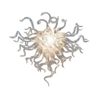 100% handgeblazen witte heldere glazen hanglampen opknoping kroonluchter hartvormige led moderne home decor verlichtingsarmatuur