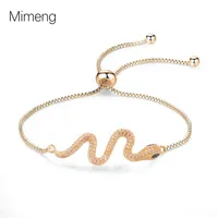 Jewelry fashion popular copper inlaid zircon gold snake modeling cool wind pull Zircon Bracelet