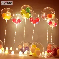 35/70cm LED Ballong Plastballonger Stativ Födelsedagsfest Bröllopsdekoration LED Fairy Lights Balon Stativ Baby Shower Kids Toy Y0622