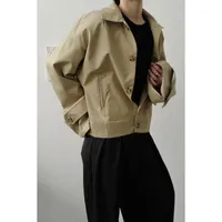 Heren Jassen EWQ / Draag Cool Jas Wide Losse Off-Shoulder High Street Vintage Short Style Korean Japan Lange mouw Jacket 9Y3378