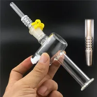 Glass Ash Catcher with colorful silicone container straight and quartz nail silicone bong water bong glass bong oil rig for smoking pipes