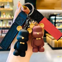 여자 곰 열쇠 고리 섬세 한 사랑스러운 가방 펜던트 만화 작은 곰 크리 에이 티브 측면 키 체인 수지 귀여운 커플 위젯 비즈니스 프로모션 선물