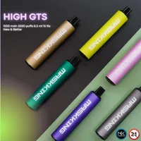 Оригинальные Maskking High GTS DisaPosable E Cigarettes Vape Pen 2500 Puffs 8.5 мл Структура 2% 5% Версия 1500 мАч Батарея 15 Цветов