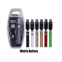 Metrix Preheat Battery Blister 650mAh Vertex Preheating Variable Voltage VV Battery USB Charger Vape Pen Kit for 510 Thread Carts 2769