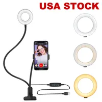 12&quot; Dual Ring Light, Dimmable LED Selfie Ringlight Tripod Stand & Three Phone Holders, 3 Lights Modes Makeup Lighting with Remote for Live Stream