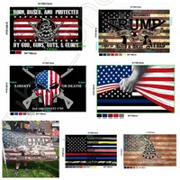 Флаги Новой Америки Поправка 90 * 150см Полиция 2-й Трамп Флаг Доставка баннер США США Гадсден Флаг выборов Президентский флаг США Флаг США