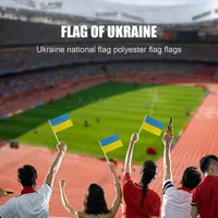 20 * 30см Украина Ручной мини-флаг с белым полюсом Яркий цвет и исчезновенный устойчивый к стране баннер Национальный овсянка флаги прочный полиэстер
