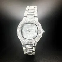 Wristwatches Luxury Pełny Diament Zegarek Kobiety Hip Hop Ladies Zegarki Iced Out Wirstwatch Wodoodporna Kobieta Zegar Kropla ReloJ 2021