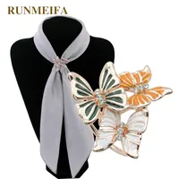 Pins, spille runicheiifa tre cerchio sciarpa di seta fibbia classica farfalla con borchie gioielli gioielli di moda spilla
