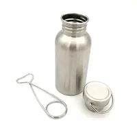 Vilaad Bushcraft Bottiglia d'acqua con gancio in acciaio inox boccetta larga barattolo a prova di perdite per campeggio Picnic escursionismo 350/0000 / 750 ml 512 Z2
