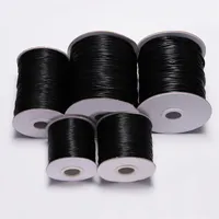 10m/Lot Dia 0.5mm-2mm Black Waxed Cotton Cord Waxed Thread Cord String Strap Necklace Rope For Jewelry Making Supplies Wholesale 1531 V2