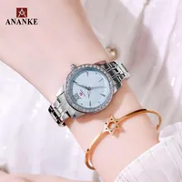 Wristwatches ANANKE Women Quartz Watch Japanese Movement Simple Full Of Rhinestones Dial Steel Strap Ladies Fashion Wristwatch AN31
