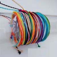 織り防水ワックスロープボヘミアン友情ブレスレット手作り編み自由col弦コードヒッピー女性男性