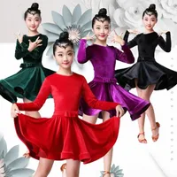 8 Colores Vestido de baile latino para niños Vestidos para niños para niñas Cha Cha Rumba Samba Jive Vestidos Dance Costume Ballrom bailando Z3JM #