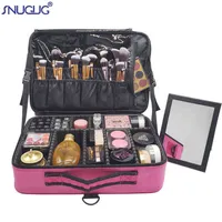 NXY Cosmetic Väskor Vattentät Make up Beautician Toaletteri Makeup Case Kvinnlig bärbar resa för penslar med spegel 220303